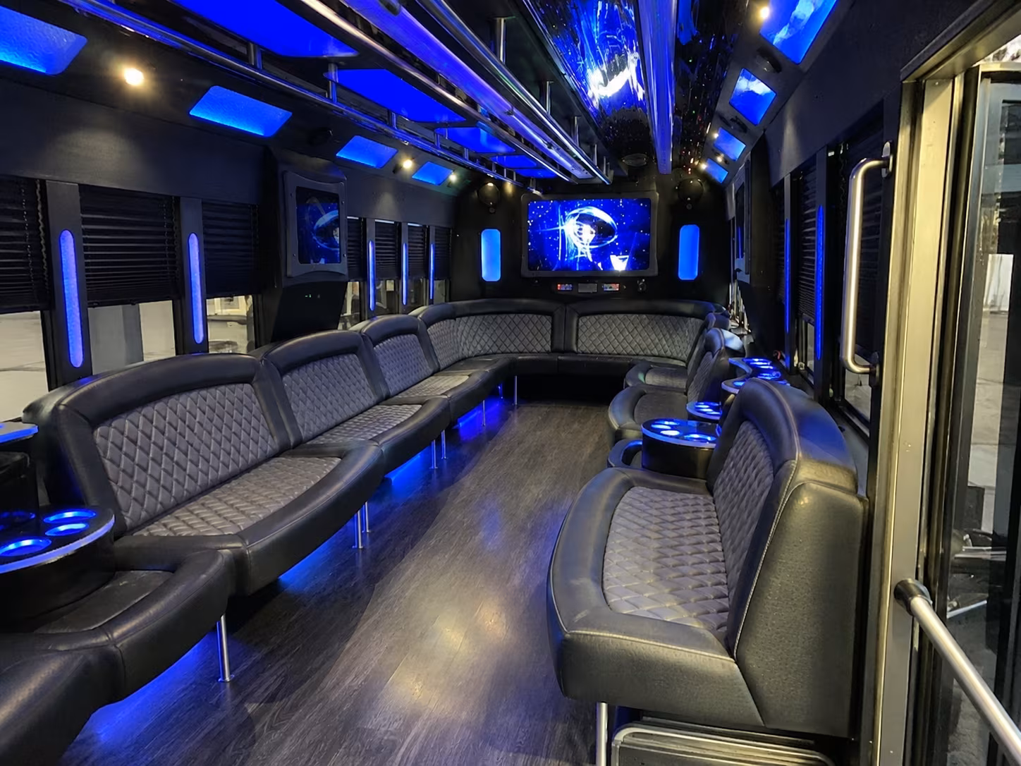 rancho cucamonga 28 passenger party bus interior
