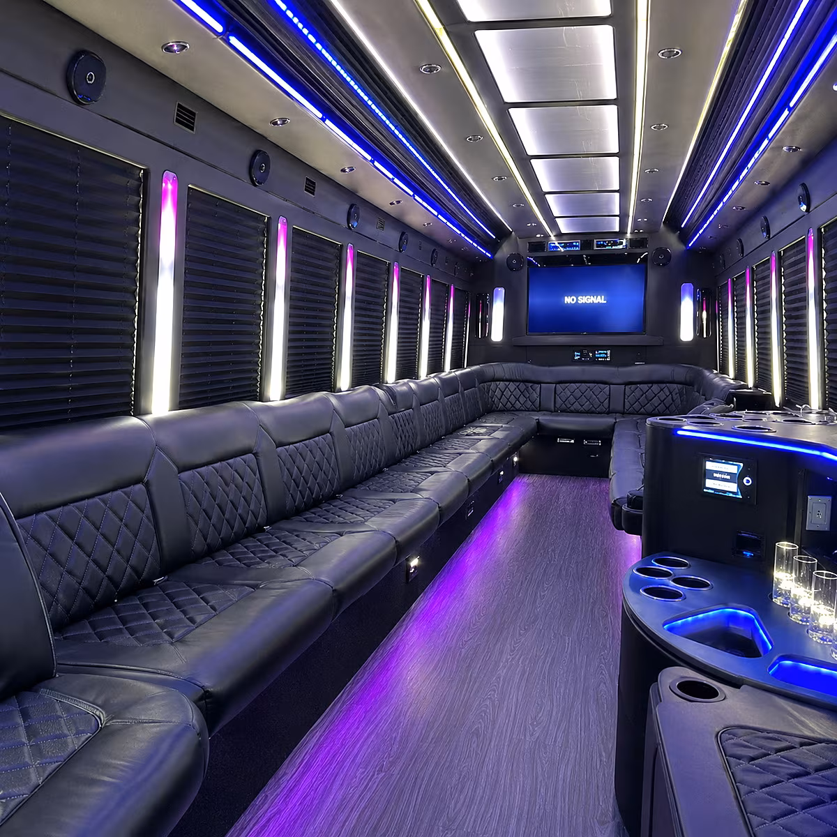 rancho cucamonga 30 passenger party bus inside