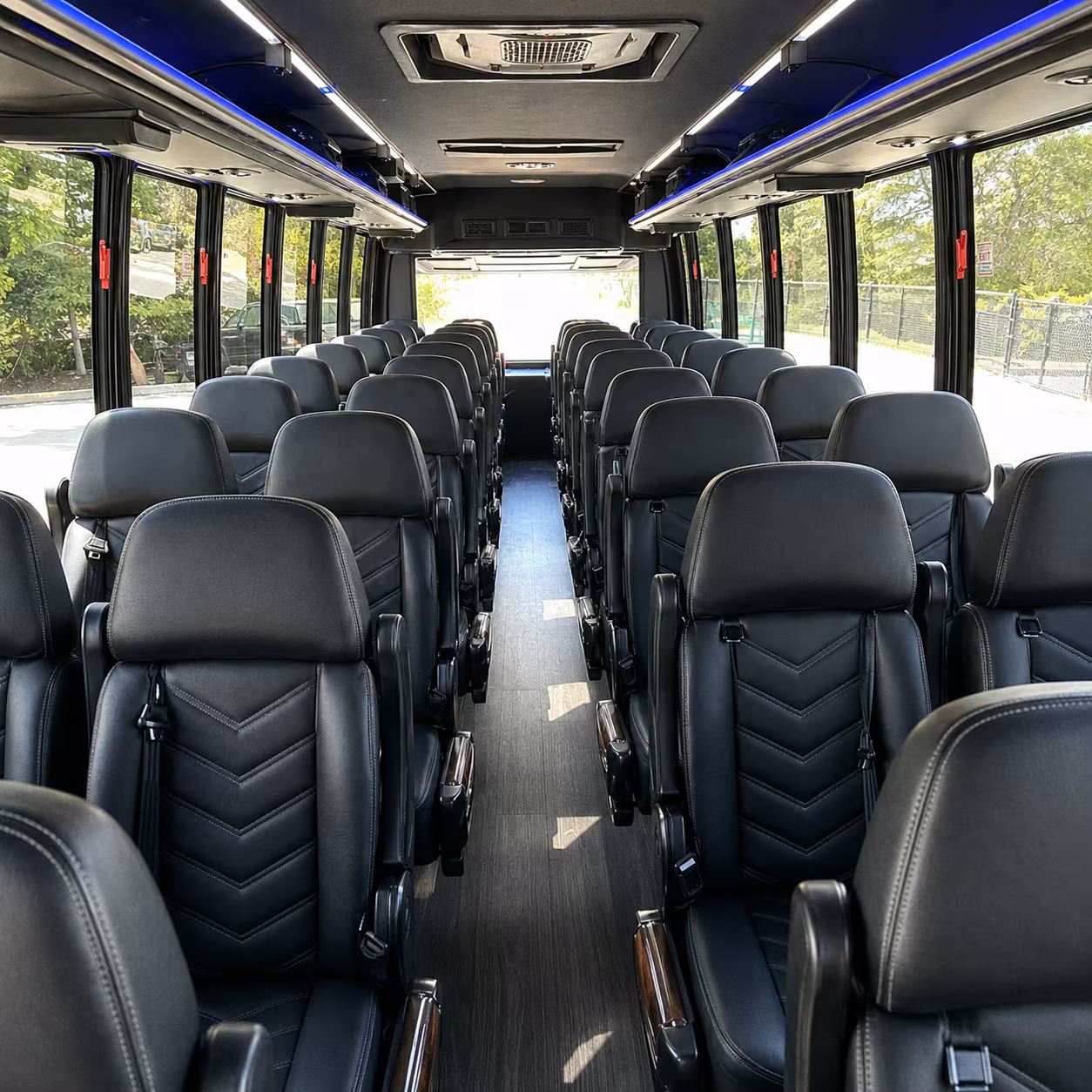 rancho cucamonga 35 passenger minibus interior