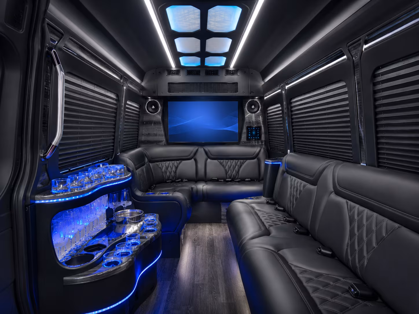 rancho cucamonga 40 passenger party bus inside