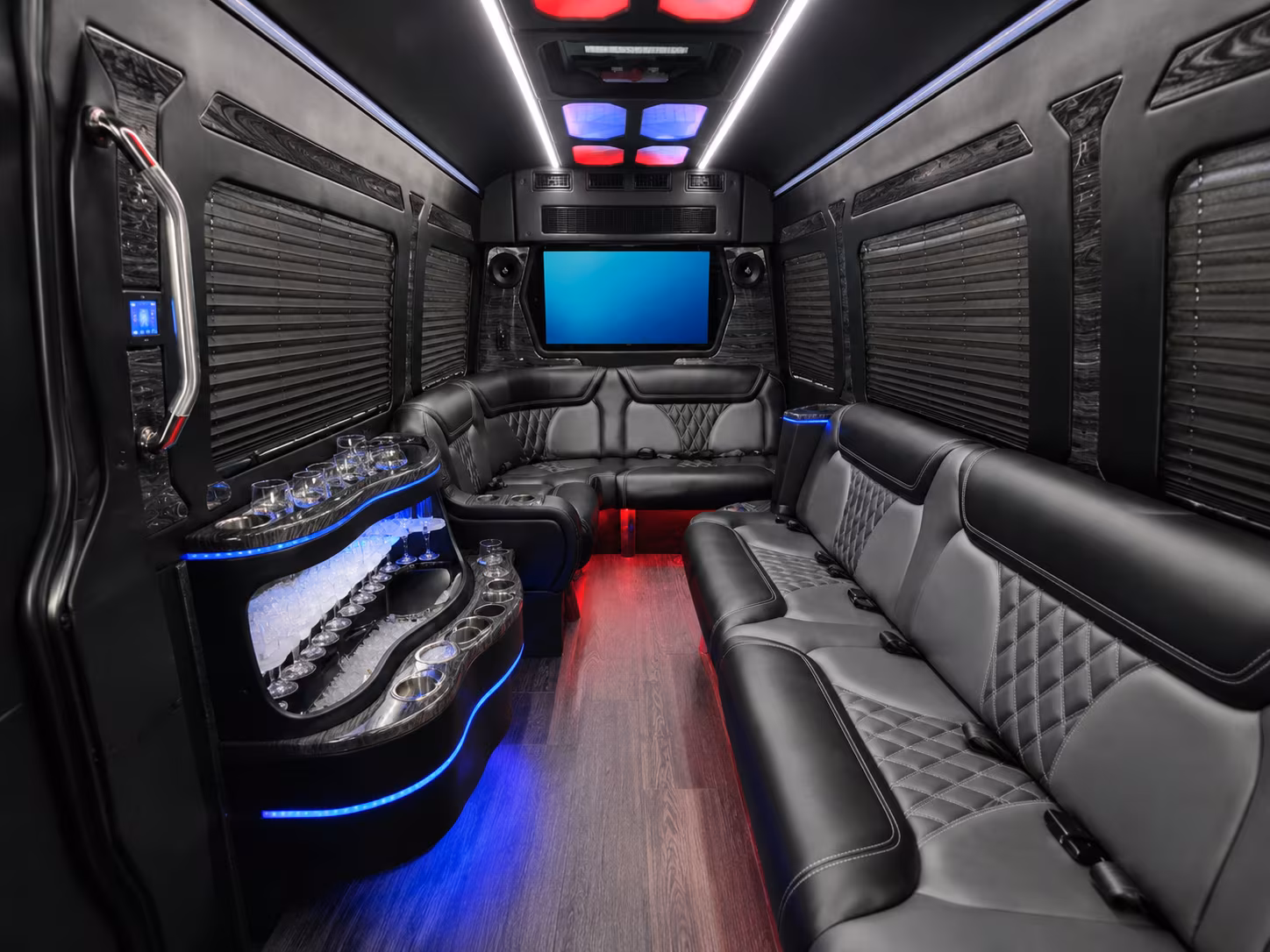 rancho cucamonga 50 passenger party bus inside