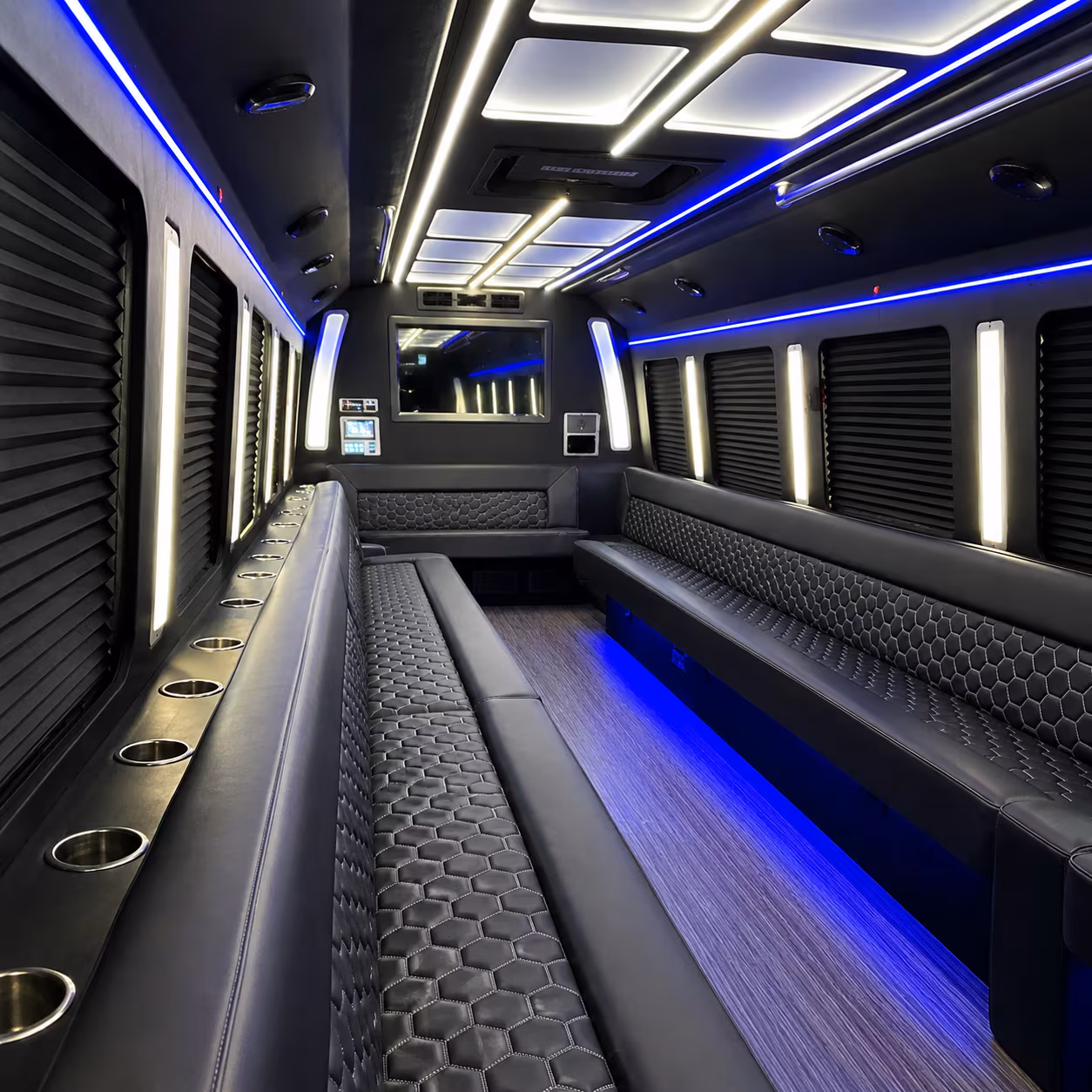 rancho cucamonga party bus rental interior
